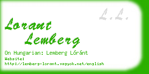 lorant lemberg business card